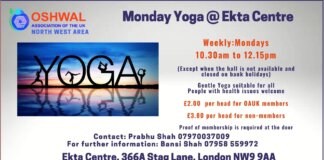 Yoga at Ekta Centre