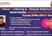 Oshwal Health Talk – Breastfeeding: Good Health v Lifestyle